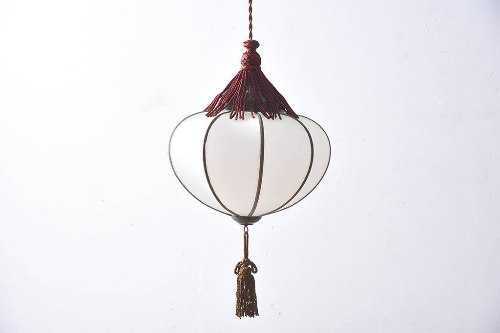 ほおずき型　飾り房付き　アンティーク天井照明