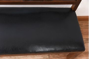 レトロ家具　ナラ材　昭和レトロ　古い木製のアンティークソファベンチ(長椅子)