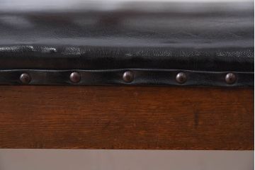 レトロ家具　ナラ材　昭和レトロ　古い木製のアンティークソファベンチ(長椅子)