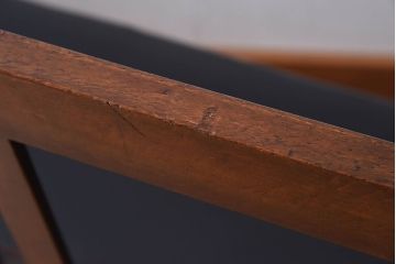 レトロ家具　ナラ材　昭和レトロ　古い木製のアンティークソファベンチ(長椅子)