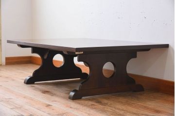 中古　北海道民芸家具　脚折り畳み式座卓(定価約17万8千円)