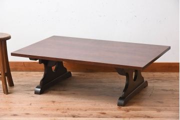 中古　北海道民芸家具　脚折り畳み式座卓(定価約17万8千円)