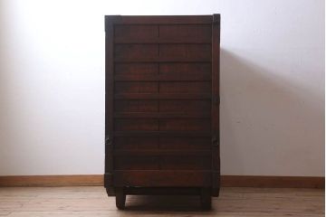 アンティーク家具　古民具・骨董　前面欅材製　江戸明治期の三国車箪笥