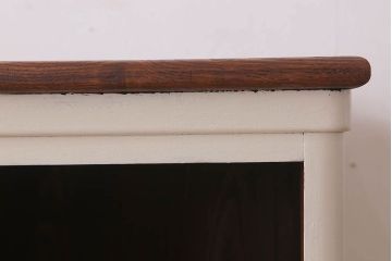 アンティーク家具　アンティークホワイトペイント　脚付きローボード