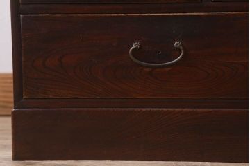 アンティーク家具　ダイヤガラス入り!和製アンティークの古い茶箪笥