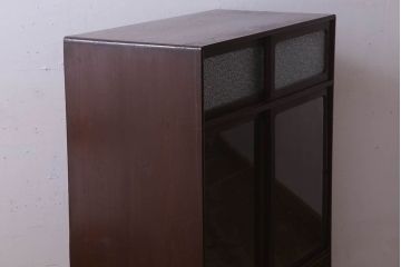 アンティーク家具　ダイヤガラス入り!和製アンティークの古い茶箪笥