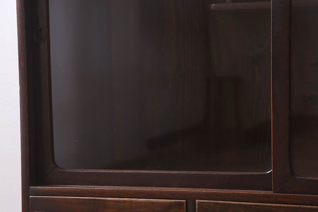 アンティーク家具　ダイヤガラス入り!和製アンティークの古い茶箪笥