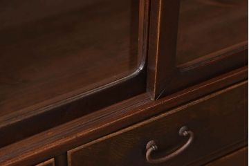 アンティーク家具　ダイヤガラス入り!和製アンティークの古い茶箪笥