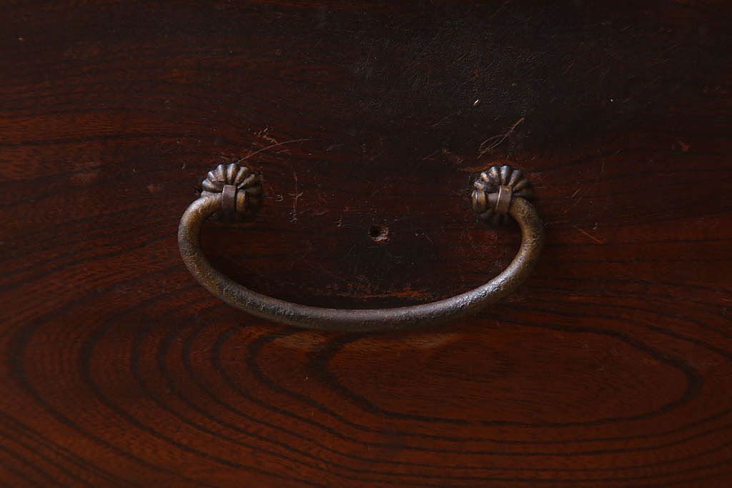 アンティーク家具　ダイヤガラス入り!和製アンティークの古い茶箪笥