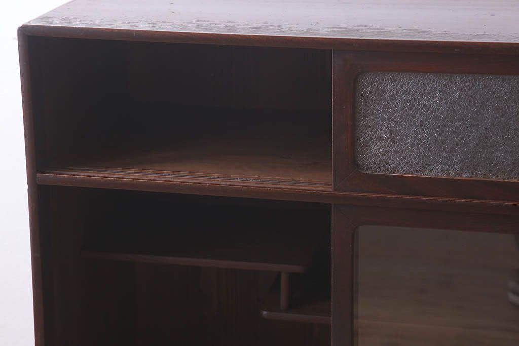 アンティーク家具　ダイヤガラス入り!和製アンティークの古い茶箪笥