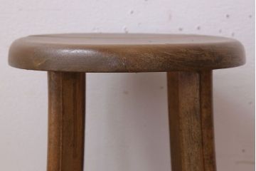 アンティーク家具　シンプルデザイン　アンティークの丸型スツール(3)