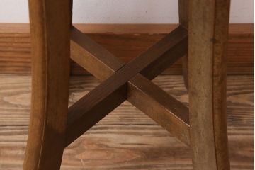 アンティーク家具　シンプルデザイン　アンティークの丸型スツール(3)