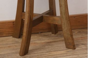 アンティーク家具　シンプルデザイン　アンティークの丸型スツール(3)