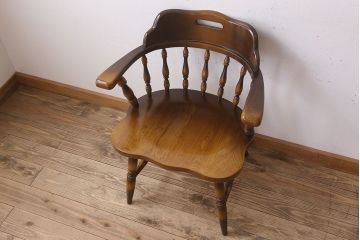 中古　飛騨産業　キツツキマーク　穂高　キャプテンチェア(3)