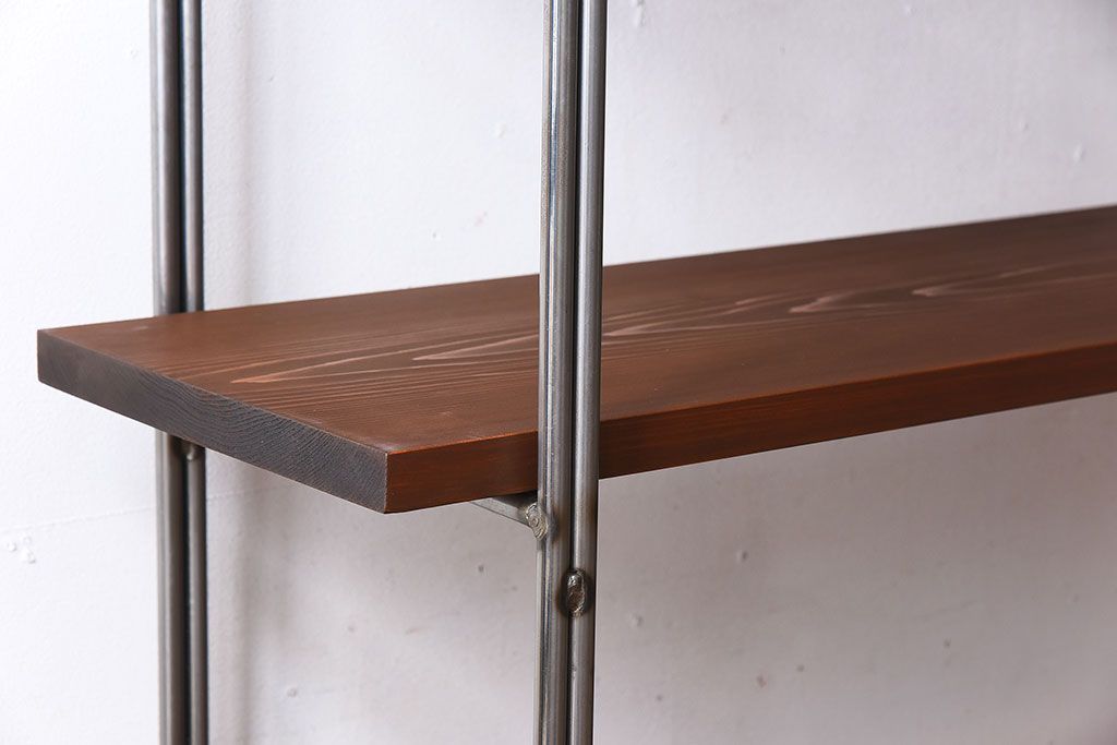 ラフジュオリジナル アイアンの薄型飾り棚【大】