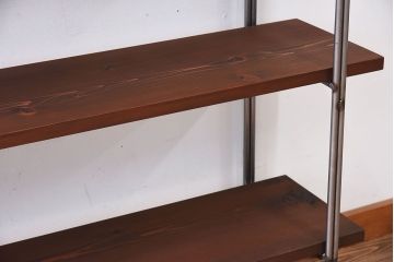 ラフジュオリジナル アイアンの薄型飾り棚【大】