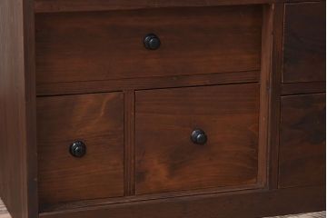 アンティーク家具　古い木製のアンティーク薄型薬箪笥(引き出し)