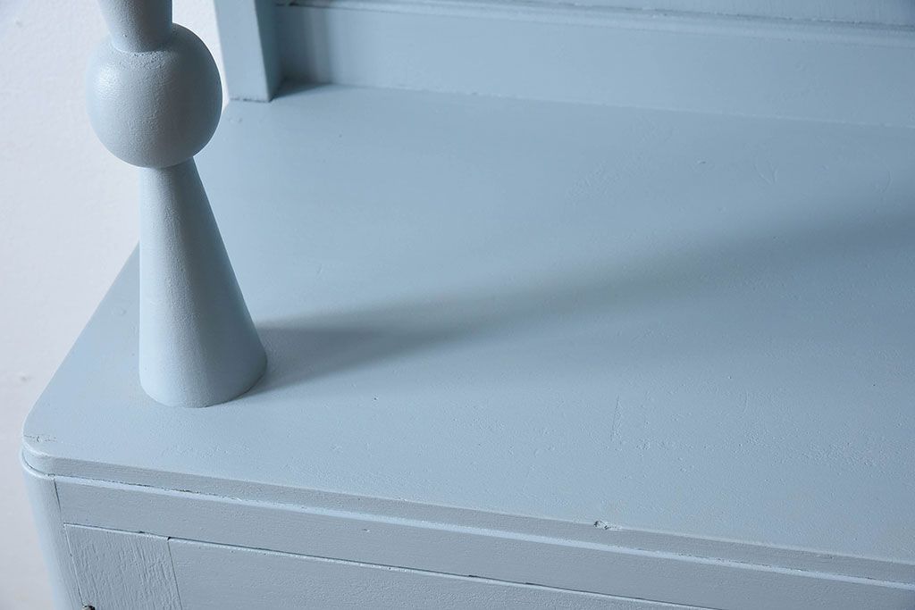 アンティーク家具　モールガラス入り!アンティークのペイント本箱(ブックケース)