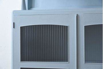 アンティーク家具　モールガラス入り!アンティークのペイント本箱(ブックケース)