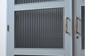 アンティーク家具　モールガラス入り!アンティークのペイント本箱(ブックケース)