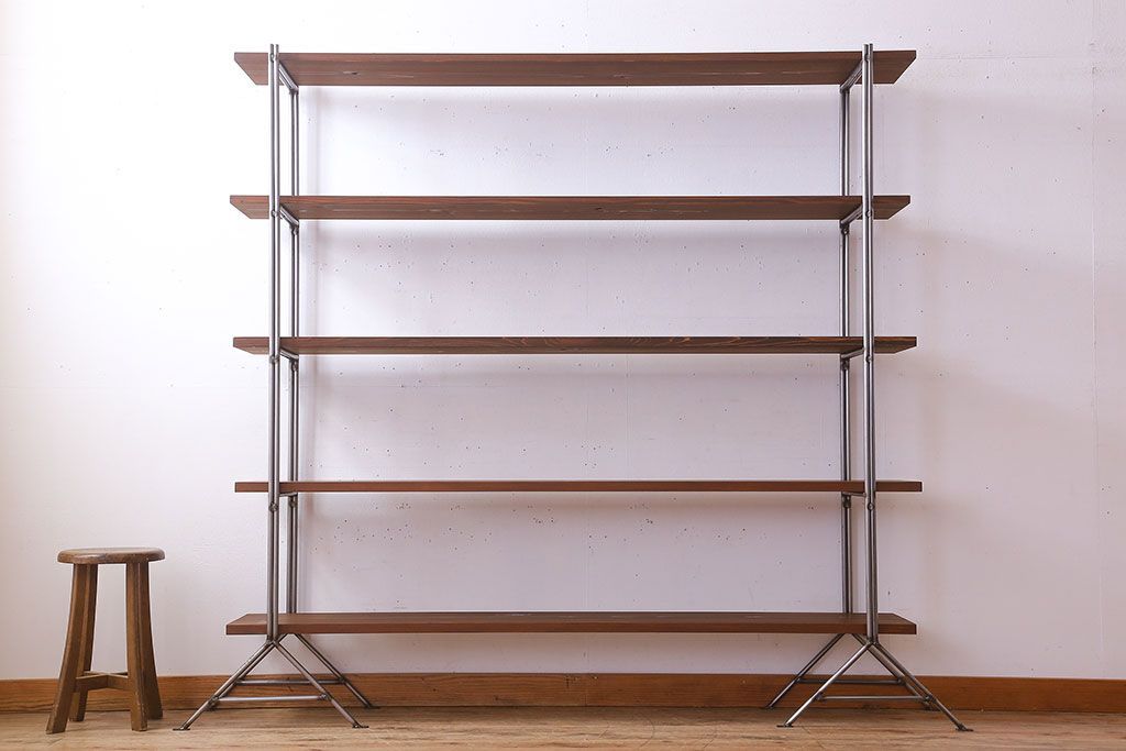 ラフジュオリジナル アイアンの薄型飾り棚【大】(1)