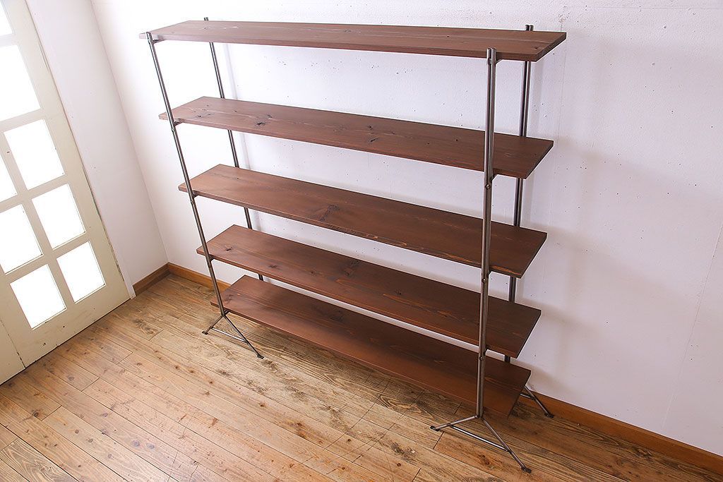 ラフジュオリジナル アイアンの薄型飾り棚【大】(1)