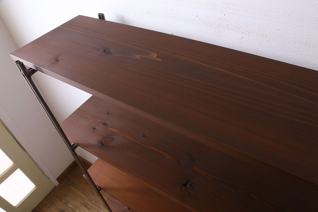 ラフジュオリジナル アイアンの薄型飾り棚【大】(1)