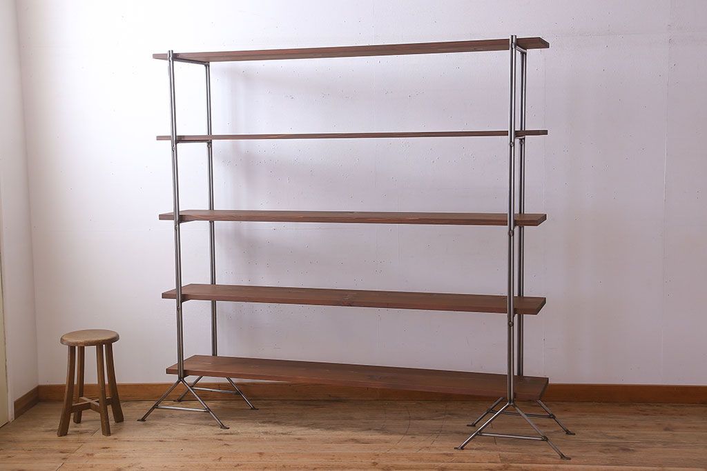 ラフジュオリジナル アイアンの薄型飾り棚【大】(1)