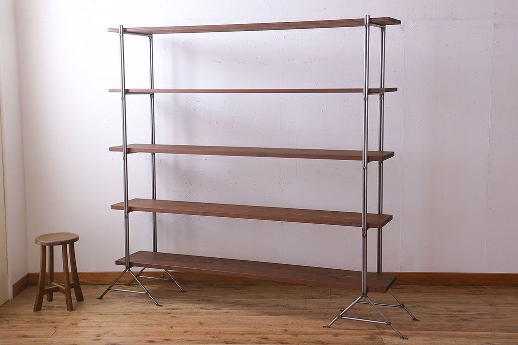 ラフジュオリジナル アイアンの薄型飾り棚【大】(2)