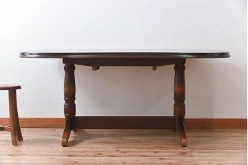 中古　飛騨産業　キツツキマーク　穂高　エクステンションダイニングテーブル(2)