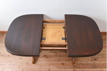 中古　飛騨産業　キツツキマーク　穂高　エクステンションダイニングテーブル(2)