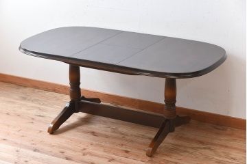 中古　飛騨産業　キツツキマーク　穂高　エクステンションダイニングテーブル(2)