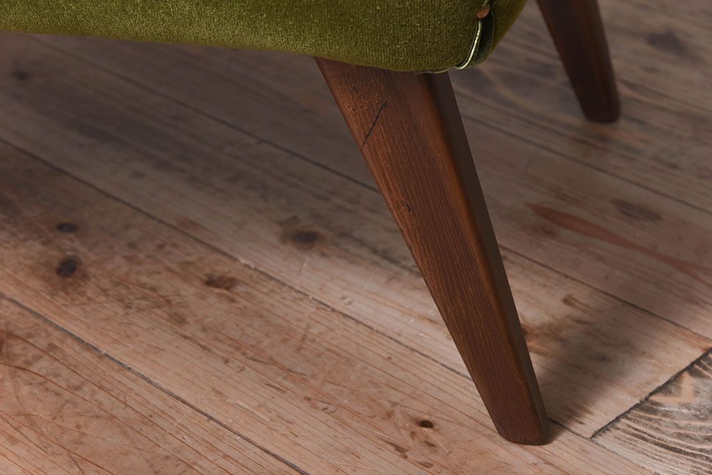 レトロ家具　ブナ材　シンプルでレトロなアンティーク1人掛けアームソファ(1)