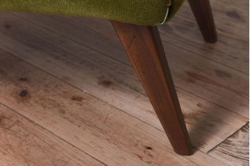 レトロ家具　ブナ材　シンプルでレトロなアンティーク1人掛けアームソファ(1)