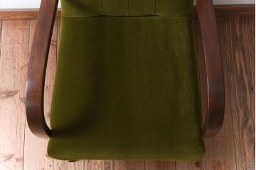 レトロ家具　ブナ材　シンプルでレトロなアンティーク1人掛けアームソファ(2)