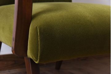 レトロ家具　ブナ材　シンプルでレトロなアンティーク1人掛けアームソファ(2)