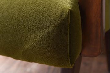 レトロ家具　ブナ材　シンプルでレトロなアンティーク1人掛けアームソファ(2)