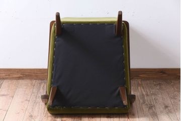 レトロ家具　ブナ材　シンプルでレトロなアンティーク1人掛けアームソファ(2)