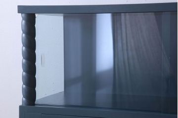 レトロ家具　昭和レトロ　チェッカーガラス入り!ペイント本箱