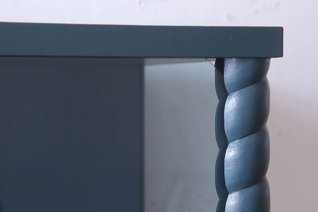 レトロ家具　昭和レトロ　チェッカーガラス入り!ペイント本箱