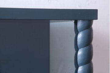 レトロ家具　昭和レトロ　チェッカーガラス入り!ペイント本箱