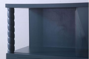 レトロ家具　昭和レトロ　チェッカーガラス入り!ペイント本箱