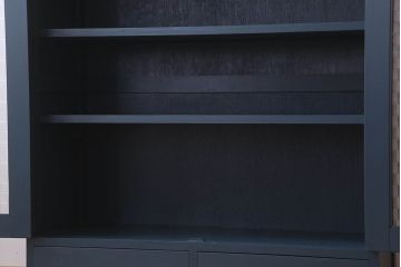 レトロ家具　昭和レトロ　チェッカーガラス入り!ペイント本箱