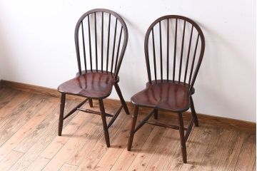 中古　松本民芸家具　#72 リーチチェア(ダイニングチェア)2脚セット(2)