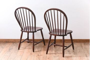 中古　松本民芸家具　#72 リーチチェア(ダイニングチェア)2脚セット(2)