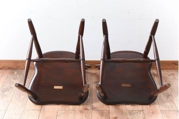 中古　松本民芸家具　#72 リーチチェア(ダイニングチェア)2脚セット(2)