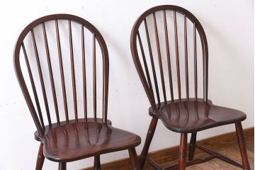 中古　松本民芸家具　#72 リーチチェア(ダイニングチェア)2脚セット(2)