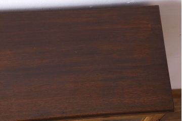 レトロ家具　気泡ガラス入り　脚付き!レトロなアンティーク本箱(ブックケース)