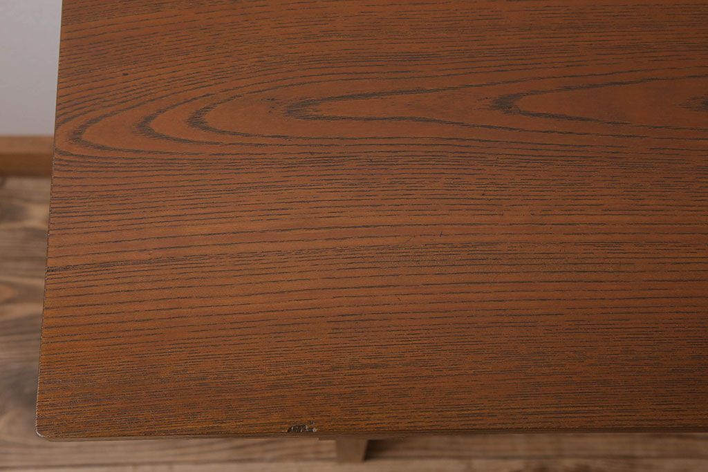 アンティーク家具　総欅材　シンプルなアンティーク平机(サイドテーブル)