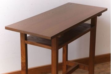 アンティーク家具　総欅材　シンプルなアンティーク平机(サイドテーブル)